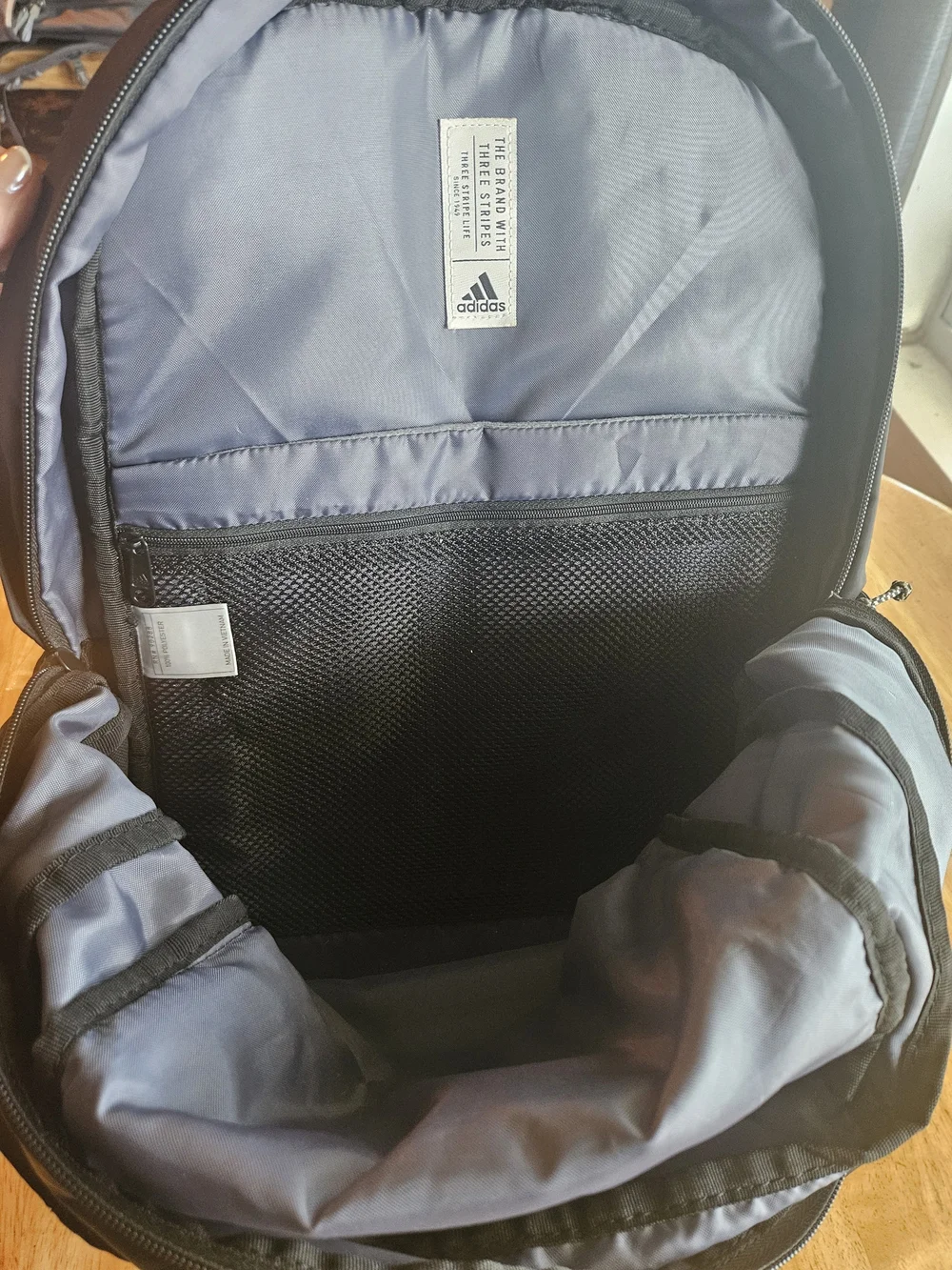 adidas Black Backpack with White Three-Stripes